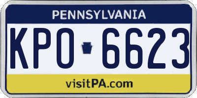 PA license plate KPO6623