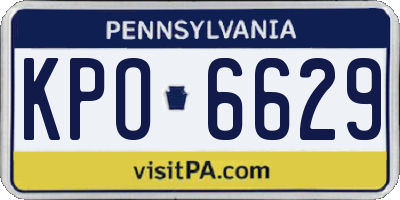 PA license plate KPO6629