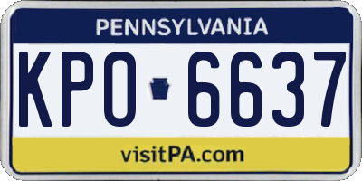 PA license plate KPO6637