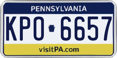 PA license plate KPO6657