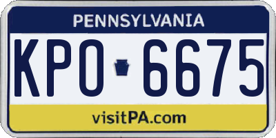 PA license plate KPO6675