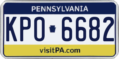 PA license plate KPO6682