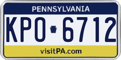 PA license plate KPO6712