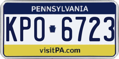 PA license plate KPO6723