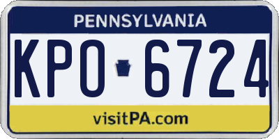 PA license plate KPO6724