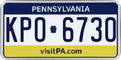 PA license plate KPO6730