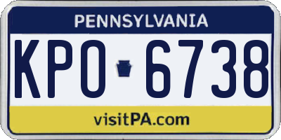PA license plate KPO6738
