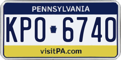 PA license plate KPO6740