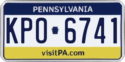 PA license plate KPO6741