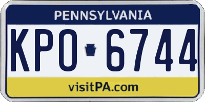 PA license plate KPO6744