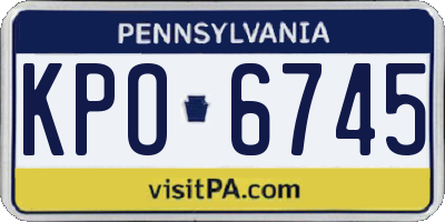 PA license plate KPO6745