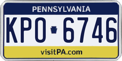 PA license plate KPO6746