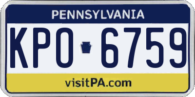 PA license plate KPO6759