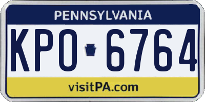 PA license plate KPO6764