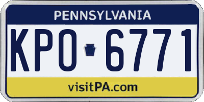 PA license plate KPO6771