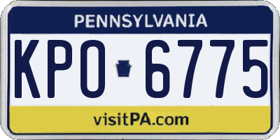PA license plate KPO6775