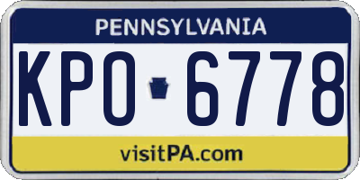 PA license plate KPO6778