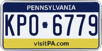 PA license plate KPO6779