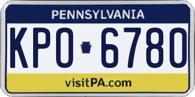 PA license plate KPO6780