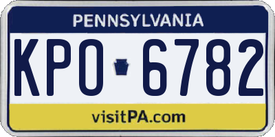 PA license plate KPO6782