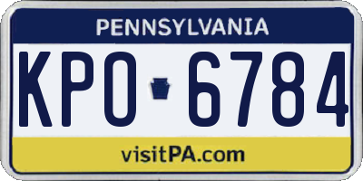 PA license plate KPO6784