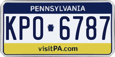PA license plate KPO6787