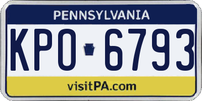 PA license plate KPO6793