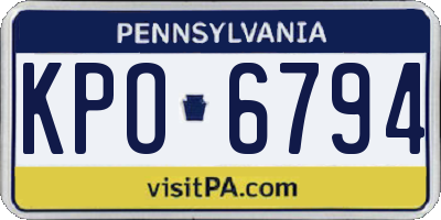 PA license plate KPO6794
