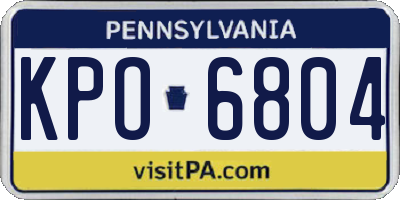 PA license plate KPO6804