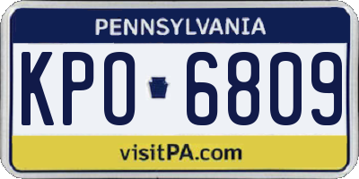 PA license plate KPO6809