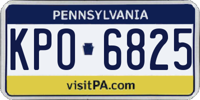 PA license plate KPO6825