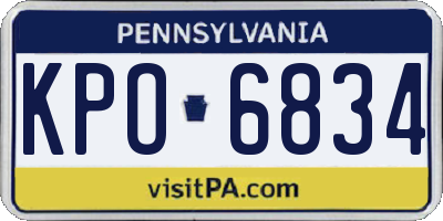 PA license plate KPO6834