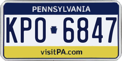 PA license plate KPO6847