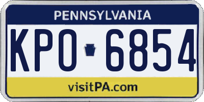 PA license plate KPO6854