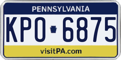 PA license plate KPO6875