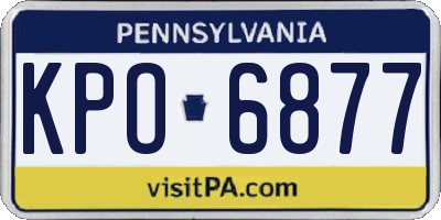 PA license plate KPO6877