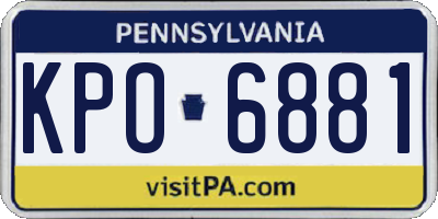 PA license plate KPO6881