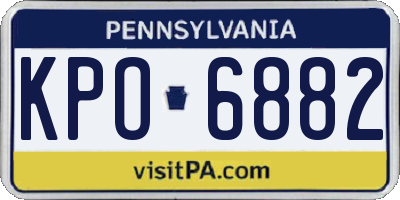 PA license plate KPO6882