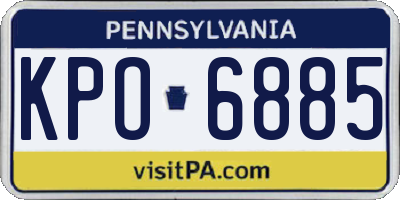 PA license plate KPO6885