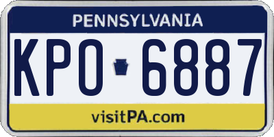 PA license plate KPO6887