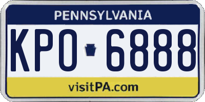 PA license plate KPO6888