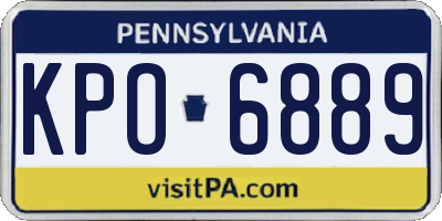 PA license plate KPO6889