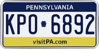 PA license plate KPO6892