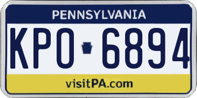 PA license plate KPO6894