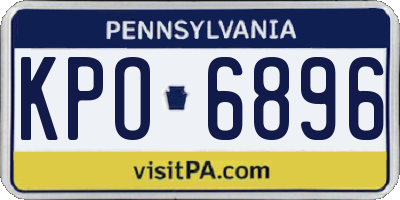 PA license plate KPO6896