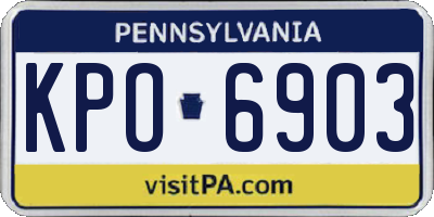 PA license plate KPO6903