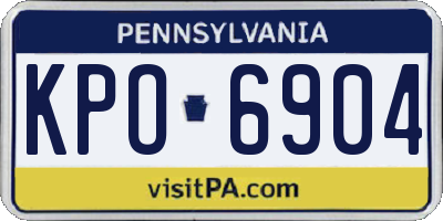 PA license plate KPO6904