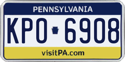 PA license plate KPO6908
