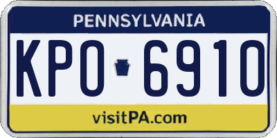 PA license plate KPO6910