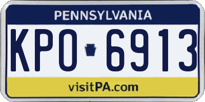 PA license plate KPO6913